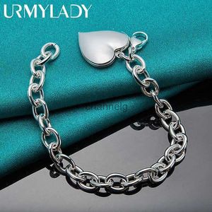 Łańcuch Urmylady 925 Sterling Silver Heart Photo Frame Bransoletka dla kobiet Wedding Party Modna Biżuteria YQ231130