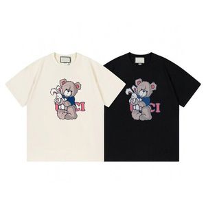 Homem high street tshirt algodão de manga curta moda masculina e feminina curta camiseta casal modelos masculino e feminino algodão tripulação impresso manga curta 78898