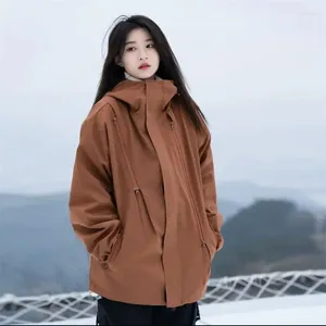 レディースジャケット春秋の女性チャージコートフード付き風防風トップM-5xl