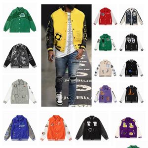 Mens Jackets 23SS Fashion Varsity Jacket Baseball Coat Uniform Single Breasted Warm Couples Women Men Coats Designer Clothing Drop Del Dhvat