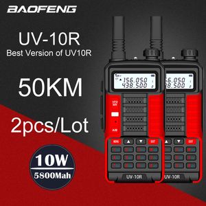 Walkie Talkie 2023 Baofeng Professional UV 10R 10km 128 Channels VHF UHF Dual Band Two Way CB Ham Radio UV10R 2 PCS 231129