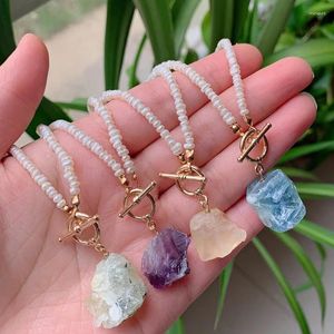 Colares Pingente Natural Água Doce Pérola Colar Jóias Real Rock Cristal Pedra Pendent Pequeno Barroco Pendulo Mulheres Gargantilha Casamento