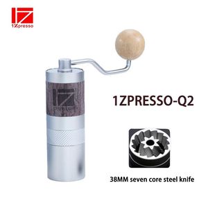 Verktyg 1Zpresso Q2 Manual Grinder Burr Grinder Kök slipverktyg Rostfritt stål Justerbart kaffebönor Mill Mini Bean Milling