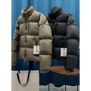 Herren Daunenparka 23ss90 Gans Stehkragen kleines Lammfell winddicht Streifen Daunen Unisex Winter warme Jacke Trend