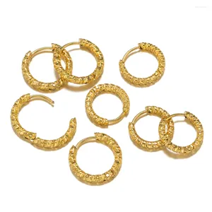 Hoop Earrings 1 Pair High Quality Stainless Steel PVD Gold Color Ear Rings For Diy Jewelry Girls Gifts Accessories Wholesale