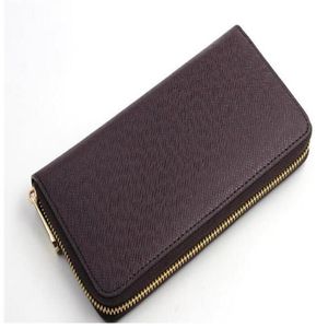 Designers ZIPPER WALLET Soft Leather Mens Womens Iconic textured Fashion Long Zipper Wallets Coin Purse Card Case Holder188I