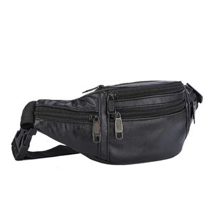 Waist Bags Leather Men Waist Chest Bag Thin Outdoor Sports Tactical Pauch Male Small Running Fanny Pack Crossbody Chest Money Belt Bags 231129