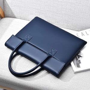 Briefcases 2023 Men Business PU Briefcase Office Document Storage Handbag Waterproof Travel Laptop Protection Shoulder Bag Organizer Pouch 231130