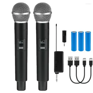 Микрофоны Pro VHF, беспроводной ручной микрофон с приемником для караоке/деловых встреч, сценических выступлений, портативная система