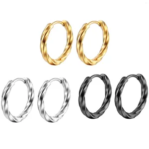 Brincos de garanhão Twisited Gold Chunky Hoop para mulheres 18K banhado alto polido leve aros meninas moda jóias