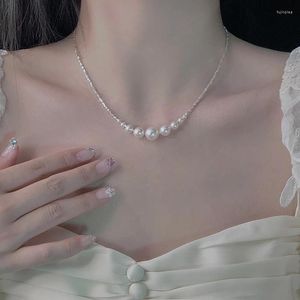 Chains Broken Pearl Necklace For Women Gradually Changing Freshwater Smile Light Luxury Small Group Combination Design Strong