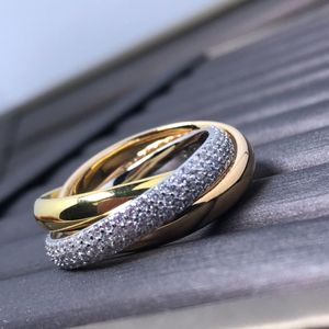 Trendiga ringringar för kvinnor designer ringar rostfritt stål kärlek ring guld silver rose svart tricykliska modesmycken mens ring smycken grossist