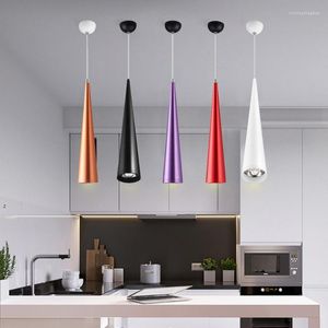 Pendant Lamps Nordic Creative LED Chandelier Restaurant Bar Bedroom Bed Hanging Lamp Modern Simple Adjustable Cone Interior Decoration