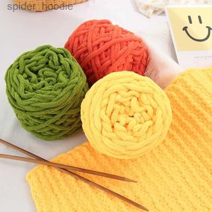 Yarn 100g/ball Chenille Knitting Yarn Soft Ice Strip Line Cotton Yarn DIY Wool Yarn for Hand Knitting Scarf Thick Wool Yarn Wholesale L231211