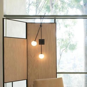 Vägglampor nordiska minimalistiska ljus foajé sovrum kafé trappor kontor sconce guld svart vit glas pendellamp g9 glöd