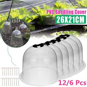 12 6pcs 10 재사용 가능한 플라스틱 온실 정원 Cloche Dome Plant Covers Frost Guard Ze Protection 210615276w
