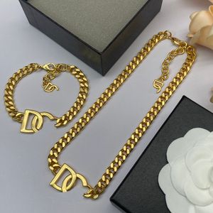 Smycken guld halsband bokstäver kvinnor med halsband armband engagemang designer armband gåva