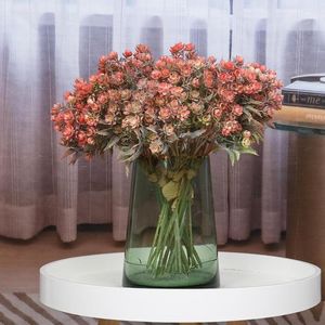 Fiori decorativi Cravatta a mano Fiore Pianta di simulazione Foglia di alloro Bocciolo di rosa Decorazione di nozze per la casa Disposizione di bonsai finti artificiali