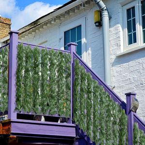 Decorative Flowers 1X3M Garden Artificial Hedge Roll Outdoor Green Leaf Privacy Screen Fence Wall Landscape Backyard Balcony Decora