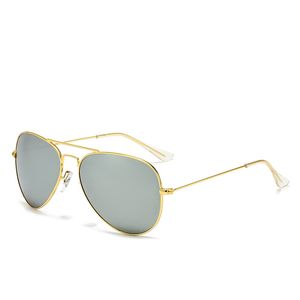 Designer aviator Sunglasses for Men rays bans glasses Woman UV400 Protection Shades Real Glass Lens Gold Metal Frame Driving Fishing Sunnies with Box r3026 b3025