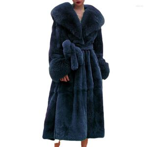 Pelliccia da donna Parker Winter Warm Large Size Tinta unita Faux Women Casual Manica lunga Temperamento Coat Y72
