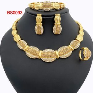 Wedding Jewelry Sets Vintage Dubai Gold Color Set 18k Plated Necklaces Earrings Ring Bracelet 4pcs For Women Party 231130