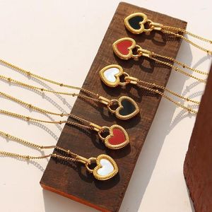 Ожерелья с подвесками в форме сердца, двустороннее, два цвета, нержавеющая сталь 316L, женский сладкий подарок-исповедь, ювелирные изделия для девочек