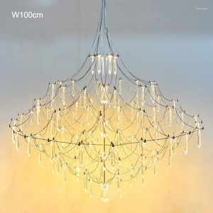 Chandeliers Crystal Chandelier Living Room Dining Bedroom LED Hanging Light Modern Table Villa Cube Firefly Suspension Luminaire