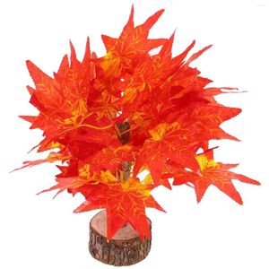 Decorative Flowers Simulated Maple Artificial Plant Fake Tree Bonsai Table Decor For Indoor Model Ornaments Fall