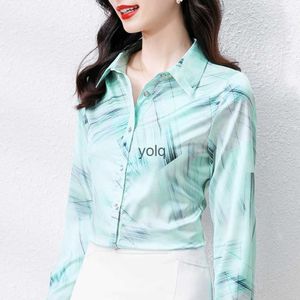 Women's Blouses Shirts Printed Women Elegant Silk Simple Tops Ladies Casual Streetwear Cloing Blusas De 2023yolq