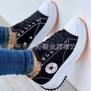 Dress Shoes Women Pattern Canvas Sneakers Woman Casual 2023 Girls Ladies Flat Lace-Up Zapatillas Mujer Chaussure Femme Y23
