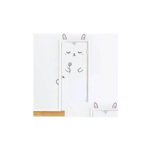 Wall Stickers 10 Kinds Of Cartoon Cute Animal Panda Cat Door Sticker For Kids Room Decoration Decals Home Decor Drop Delivery Garden Dhucy