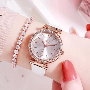 Orologi da polso Orologi da donna attraenti rossi Orologio da polso in oro con strass di lusso 30M Orologio da regalo da donna al quarzo giapponese impermeabile GEDI