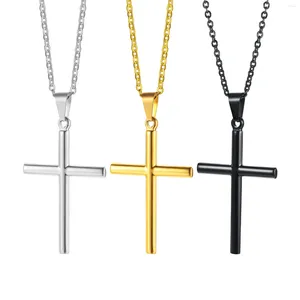 Colares pendentes de aço inoxidável cruzamento de colar masculino preto o Chain Jewelry Acessórios