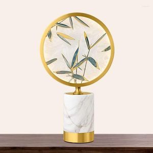 Lampy stołowe Nowoczesne chińskie szkodło szklane marmurowy marmurowy salon badanie sypialni model bambusowy lampa klasyczna