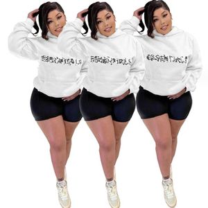 Women's Hoodies Sweatshirts 2023 autumn/winter new fashionable white casual print letter Hooded Women's Sweater Large size 5XL