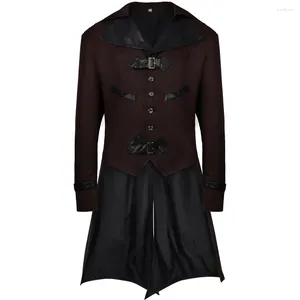 Erkek Ceketler Vintage Adam Ceket Medieval Steampunk Victoria Tailcoat Rönesans Korsan Gotik Erkekler için Giysiler