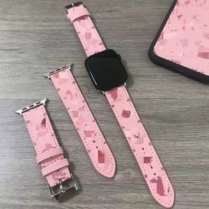 Luxury Designer WatchBands Compatible with Apple Watch Band 38mm 40mm 41mm 42mm 44mm 45mm Retro Flower Leather Band Strap Classic Bands Buckle LU001