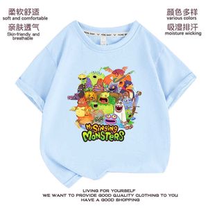 漫画ゲーム夏の子供の短袖のTシャツCuhk子供は軽くて快適な100トップQ231130を着用しています