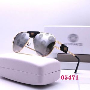 VER'CE Brand Glasses Luxury Designer Sunglasses Alloy High Quality Farme Classic Pilot Fashion Ladies Sunglass Mirrors for Women Men