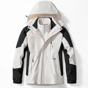 Mens Jackets Outdoor Waterproof Suits Womens Twopieces Sets 3 in 1 Thick Warm Coats Camping Windbreaker Winter Coat Hiking Windproof 231129