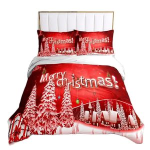 寝具セットドリームnsレッドクリスマス寝具セットハッピーイヤーベッドの家のテキスタイルセットベッドロスサンタ布団カバーセットjuego de cama 231129