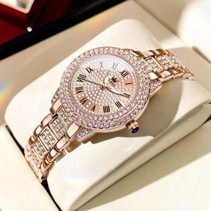 Wristwatches Taxau Brand Diamond Watch للنساء الفولاذ المقاوم للمقاومة للماء سيدات Wristwatch فاخرة أزياء عالية الجودة ساعات نسائية عالية الجودة