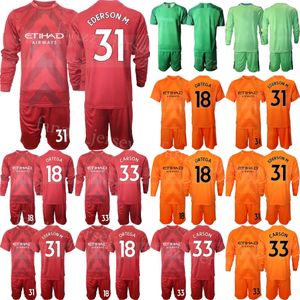 Club Team Men Portiere di calcio 31 Ederson Moraes Jersey Set 2022-23 GK Manica lunga 18 Stefan Ortega 1 Claudio Bravo Joe Hart Maglia da calcio Kit Portiere ManCheng