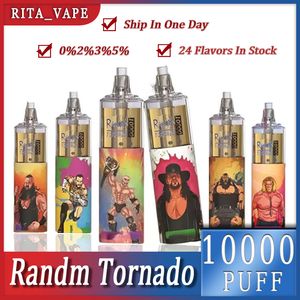 Randm Tornado Puff 10000 Puffs 10K Orijinal Tek Kullanımlık Vape Kalem Teknik Teslim edilebilir Puff 10K 10000 E Sigara Şarj Edilebilir Pil Kontrolü Müce