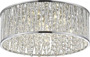 Chandeliers Decor Therapy Collins Laser Cut Aluminum And Crystal LED Ceiling Light Chrome