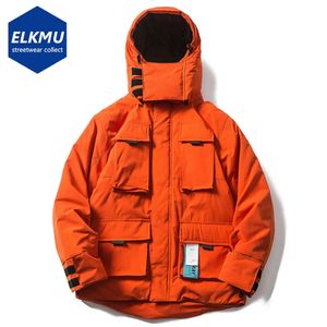 Giacche da uomo Uomo Inverno Parka Giacca con cappuccio spessa Multi tasche Cappellini maschera Giacca a vento Cappotto Streetwear Cerniera Piumini Piumini 231130