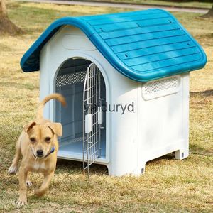 Canis canetas ao ar livre casa de cachorro para cães pequenos grande canil à prova de chuva guarda-sol gaiola independente pet villa acessóriosvaiduryd