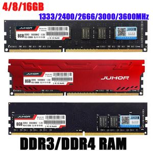 JUHOR pamięć RAM DDR3 8G 4G 1866MHz 1600MHz DDR4 16G 2666 3000 32000MHz pamięci stacjonarne Udimm 1333 Dimm stojak na AMD Intel Laptop komputer serwer PC