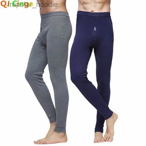 Men's Thermal Underwear Winter Men's Warm Underwear Cotton Leggings Tight Long Johns Blue Gray White Warm Thermal Underwear Bot for Men L231130